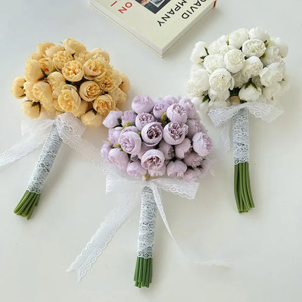 Rose Pink Peony Artificial Flowers Silk