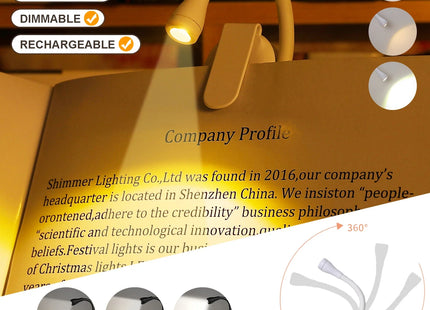 Portable LED Book Lights USB Rechargeable Eye Protection