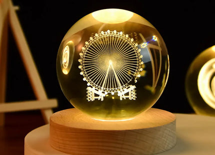 3D Crystal ball Planet Night Light