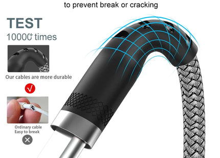 USB to Type C 6A Super- Charging Cable for camera and mobile