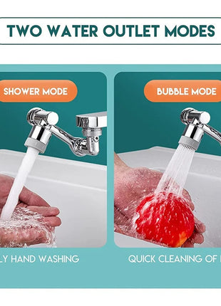 1080° Universal Rotation Faucet Extender Sprayer Head Two-mode Multi-function Faucet Robotic Arm Kitchen Bathroom Accessories