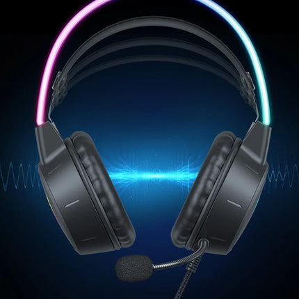 ONIKUMA RGB Gaming Headphones with HD Flexible Mic 3.5mm Gaming Headsets For PC Xbox PS4 PS5 Switch Computer Games