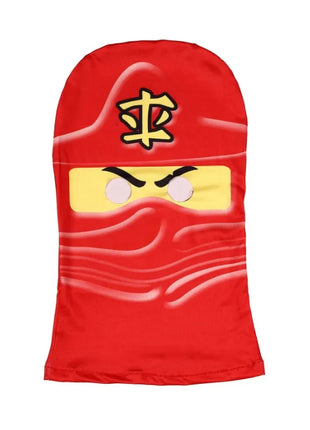 Boys Japanese Ninja Costume with Cartoon Anime Print Red Jumpsuit, Mask and Ninja Fork Accessory Set Halloween Dress Up Party