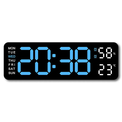 USB Powered Large Digital Wall Clock 9 Inch Temperature