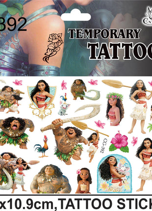 1/4/8pcs Moana Party Favor Temporary Tattoos Stickers Birthday Party Supplies Decorations Gifts for Boys Girls Classroom Rewards
