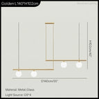 Golden 4 heads / White glass / Warm Light