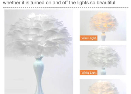 Feather Table Lamp LED Night Light  Modern Creative