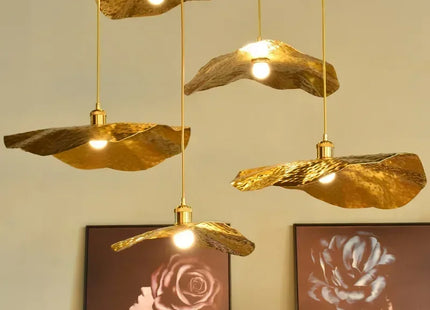 Lotus Leaf Chandelier Kitchen Retro Creative Light