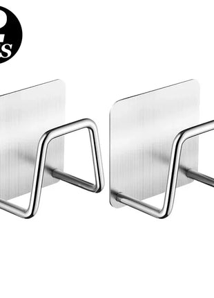 1-6pcs Kitchen Stainless Steel Sink Sponges Holder Self Adhesive Drain Drying Rack Shelf Household Wall Hooks Storage Organizer