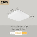 Square 20W 1pcs / Warm White | 220V Voltage