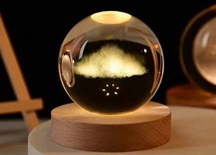 3D Crystal ball Planet Night Light
