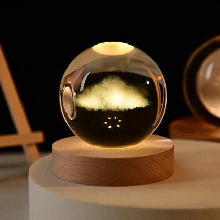 3D Crystal ball Planet Night Light