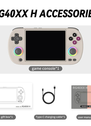 ANBERNIC RG40XX H Handheld Game Console 4.0-in 640*480 IPS Screen 3200mAh 64 Bit System With RGB Light Built in 5K+Games RG40XXH