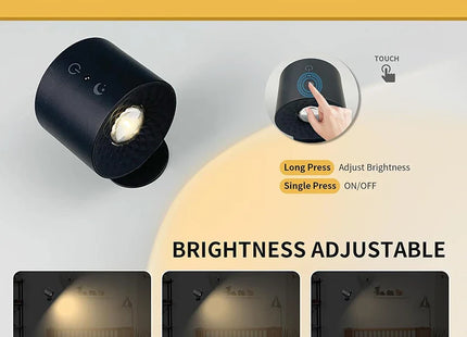Led Double Head Wall Lamp Touch Control Remote 360 Rotatable