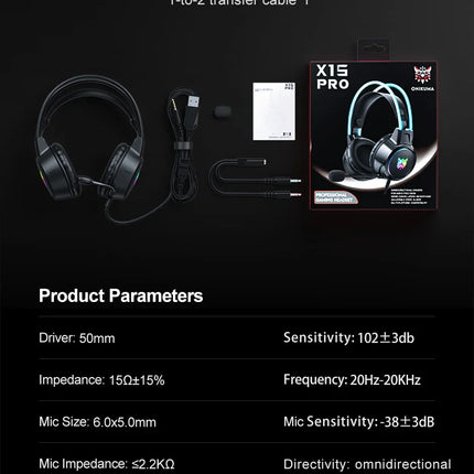 ONIKUMA RGB Gaming Headphones with HD Flexible Mic 3.5mm Gaming Headsets For PC Xbox PS4 PS5 Switch Computer Games