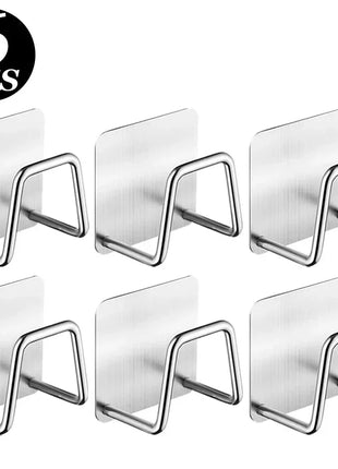 1-6pcs Kitchen Stainless Steel Sink Sponges Holder Self Adhesive Drain Drying Rack Shelf Household Wall Hooks Storage Organizer