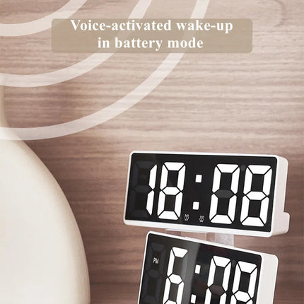 Acrylic/Mirror Digital Alarm Clock Voice Control