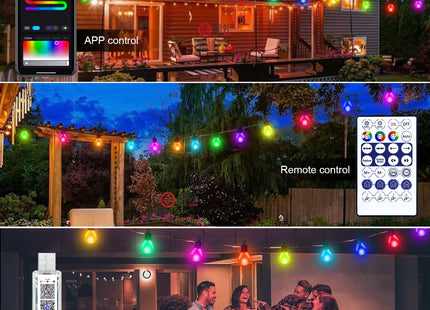 Smart G40 LED Bulb String 15M/30M 25/50 Bulbs Decor Light