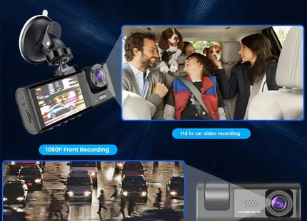 Dash Cam W/ IR Night Vision Loop Recording & 2" IPS Screen