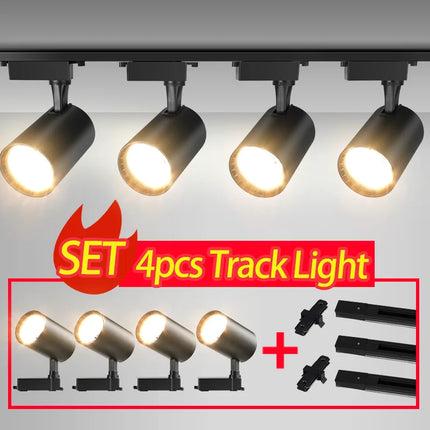 Whole Set 220V Led Track Light Fixture Rail Lighting System