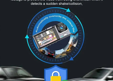 Dash Cam W/ IR Night Vision Loop Recording & 2" IPS Screen