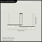 Black 4 heads / White glass / Warm Light