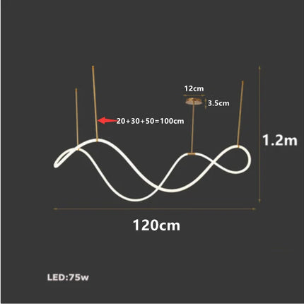 Modern Long Hose Led Ceiling Chandelier