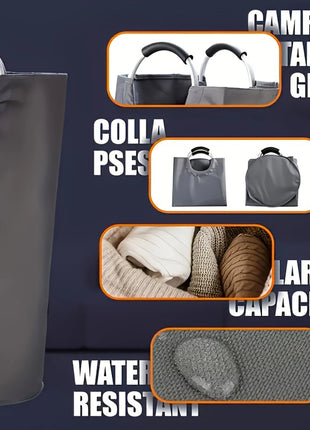 3pcs 90L Large Laundry Basket, Laundry Bag with Padded Handles, Waterproof Clothes Bin Collapsible, Clothes Hamper for Bathroom