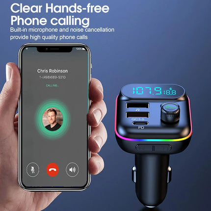18W QC3.0 Fast Charge Bluetooth 5.0 FM Transmitter
