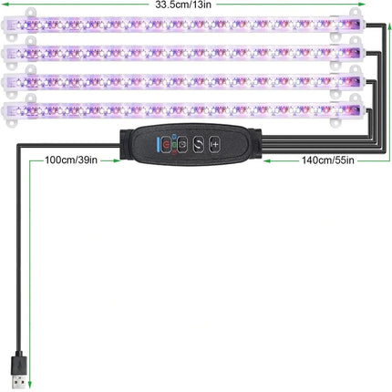 3 Colors Indoor Led Grow Light USB DC5V Timer Phyto Lamp For Plants