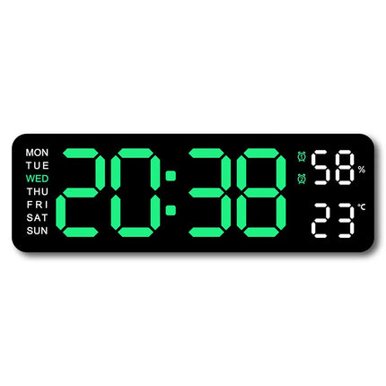 USB Powered Large Digital Wall Clock 9 Inch Temperature
