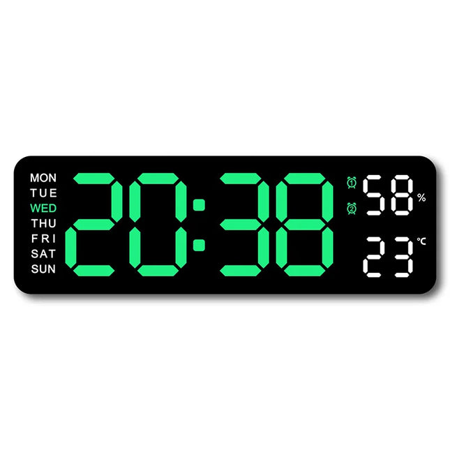 USB Powered Large Digital Wall Clock 9 Inch Temperature