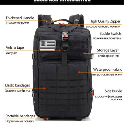 QT&QY 30/50L Tactical Backpacks Man Traveling Bags Survival Outdoor 3P Assault Pack EDC Molle Pack hiking Trekking Hunting Bag