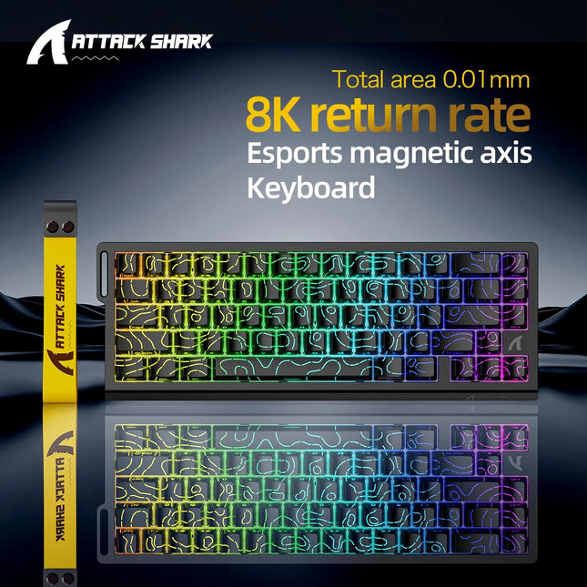 8K Magnetic Gaming Keyboard ATTACK SHARK X68HE Wired and FREEWOLF F68 Wired F68Pro Wireless for Pro Gaming 0.01mm Rapid Trigg