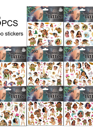 1/4/8pcs Moana Party Favor Temporary Tattoos Stickers Birthday Party Supplies Decorations Gifts for Boys Girls Classroom Rewards