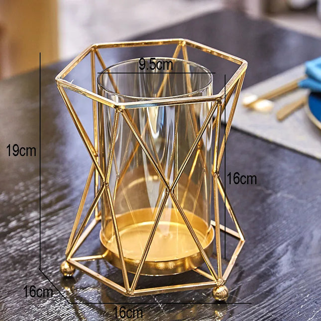Golden Vase Metal Flowers Pot