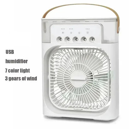 New 3 In 1 Fan AIr Conditioner Household Mini Air Cooler LED Night Light Portable