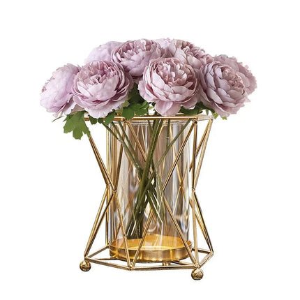 Golden Vase Metal Flowers Pot