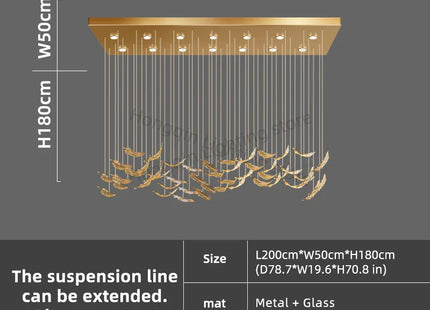 luxury Glass Hanging  Led Chandelier