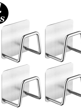 1-6pcs Kitchen Stainless Steel Sink Sponges Holder Self Adhesive Drain Drying Rack Shelf Household Wall Hooks Storage Organizer