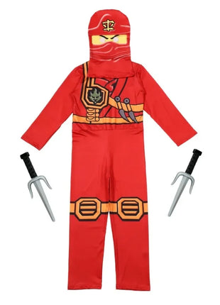 Boys Japanese Ninja Onesie Play Costume Printed Green Cartoon Anime Mask Costume Japanese Samurai Fork Halloween Dress Up Party