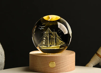 3D Crystal ball Planet Night Light