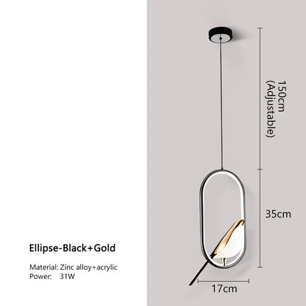 Bird LED Cord Pendant Lamps Indoors Hanging Light