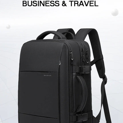 BANGE Aesthetic Men Business Backpack School Expandable USB Bag, Large Capacity 17.3 Laptop Waterproof Fashion Travel Backpack