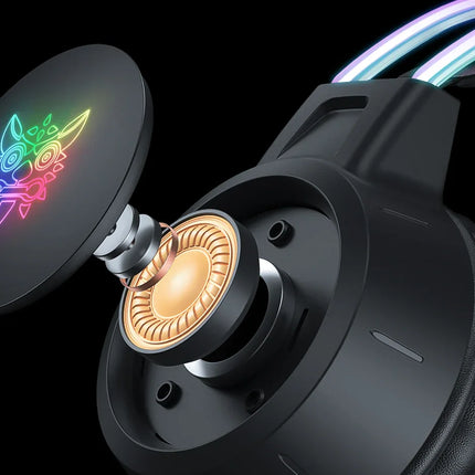 ONIKUMA RGB Gaming Headphones with HD Flexible Mic 3.5mm Gaming Headsets For PC Xbox PS4 PS5 Switch Computer Games