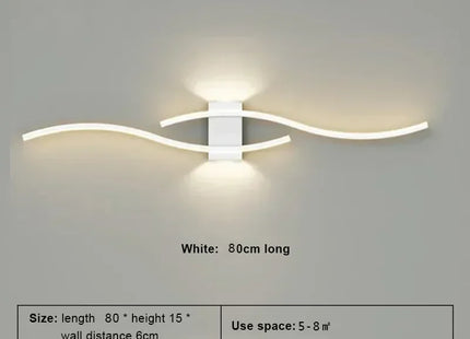 Modern LED Strip Wall Lamp Double Curve with Remote Control