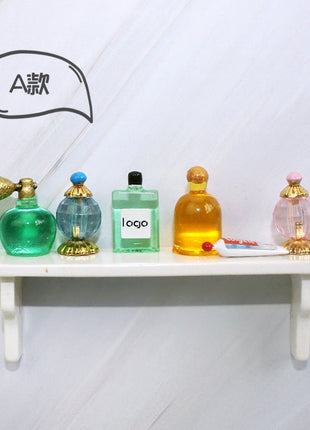 1/12 Dollhouse DIY Emulation Mini Perfume Package Model Miniature Items Dolls House Accessories Makeup Ornaments Toys for Girls