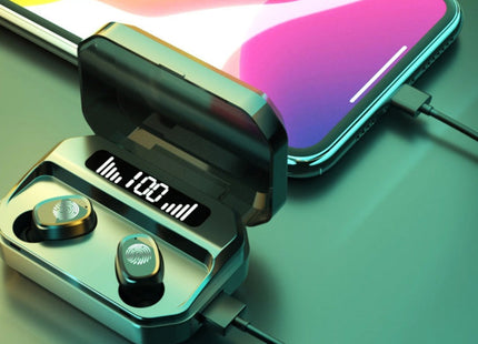 M8 Bluetooth 5.0 TWS Touch Digital Display True Wireless Bluetooth Earphone with Charging Box