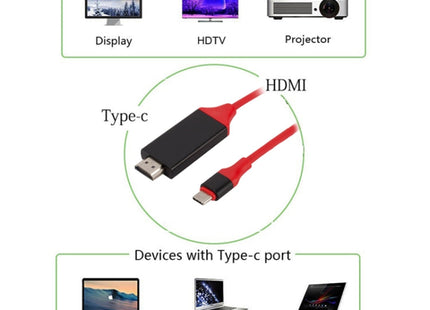 USB-C / Type-C 3.1 to 4K HD HDMI Plastic Video Cable, Length: 2m