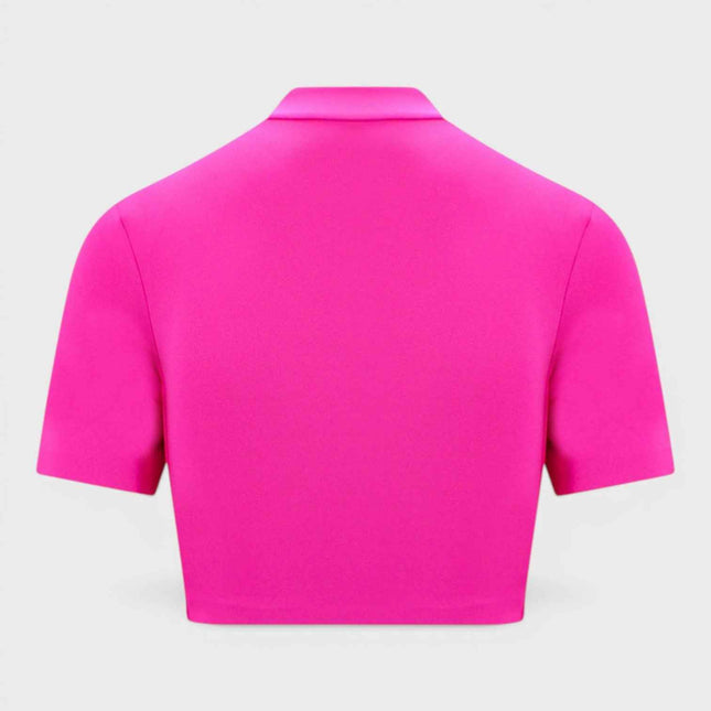 Zip Logo Crop Tee Fuchsia